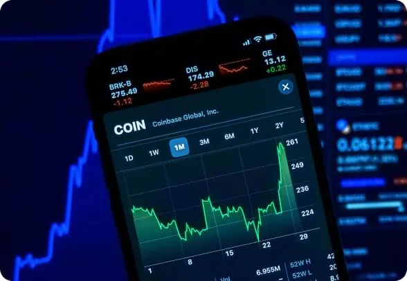 Application de trading affichant les performances du marché sur Immediate Evex